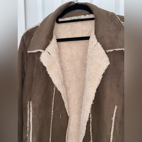 Vintage Telluride Clothing Co Faux Fur Suede Sherpa lined Coat Size XL - Picture 4 of 10